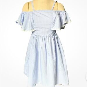 BCBGirls Blue and White Shirting Striped Dress Pinstripes Preppy Size 16